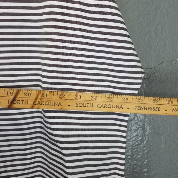 Ming Wang Heritage Fit Blouse Women's L Poplin Shawl Collar V-Neck Stripe NEW - Picture 15 of 16